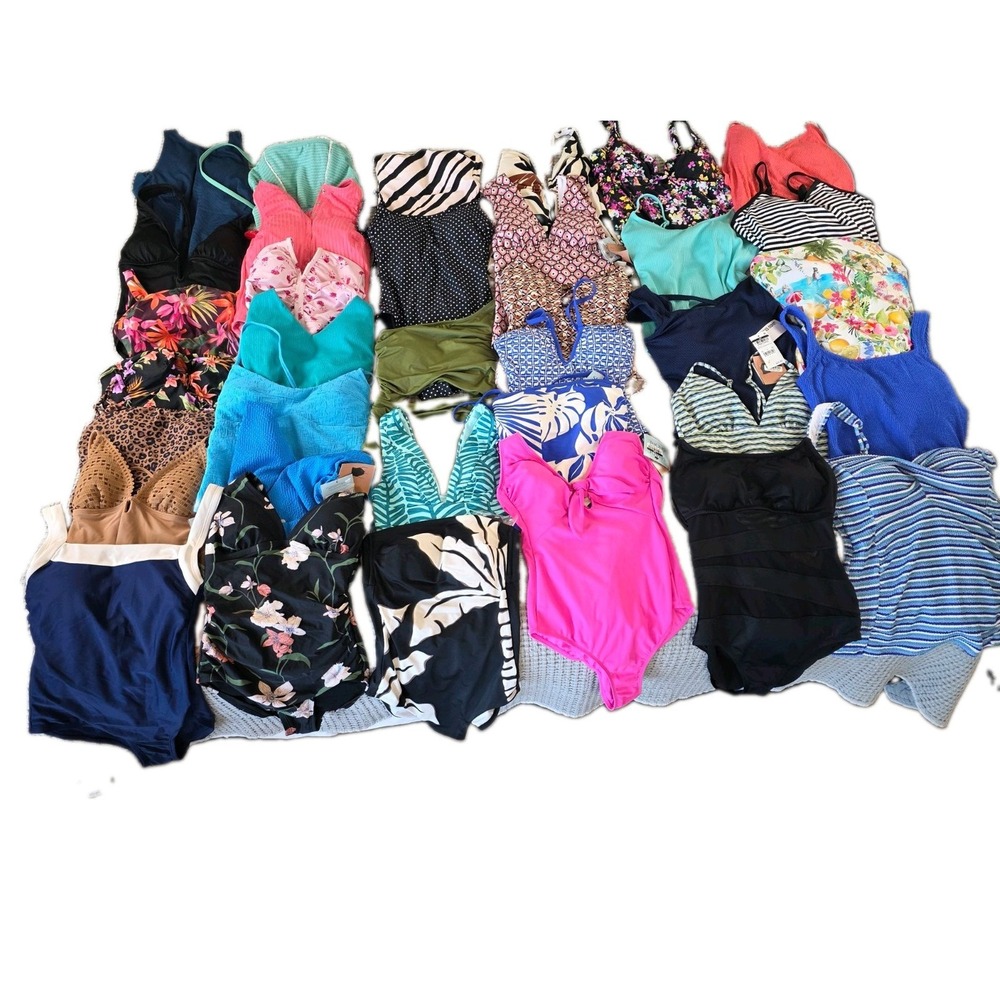 MSRP $1400 Bundle of NEW Women's Swimsuits XS-XL (35 pieces Total) New With Tags